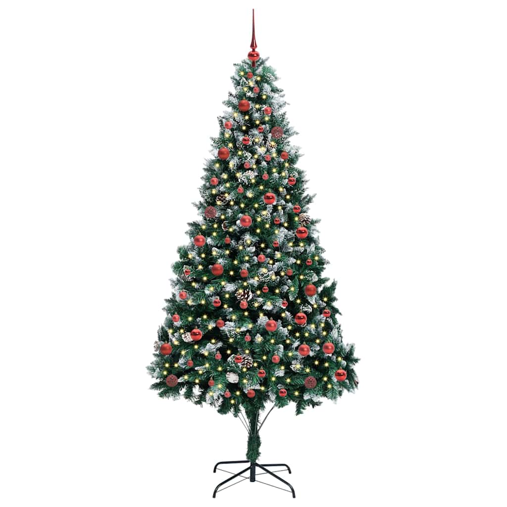 Vidaxl kunstkerstboom groen 210 cm pvc en staal en kunststof