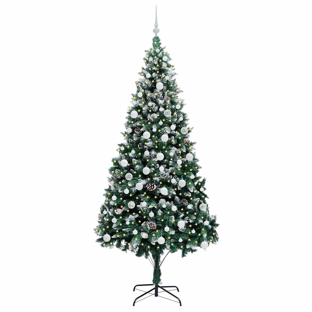 Vidaxl kunstkerstboom groen 210 cm pvc en staal en kunststof