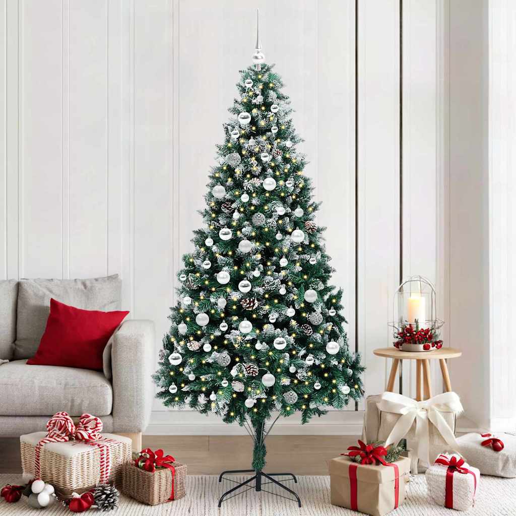 Vidaxl kunstkerstboom groen 210 cm pvc en staal en kunststof