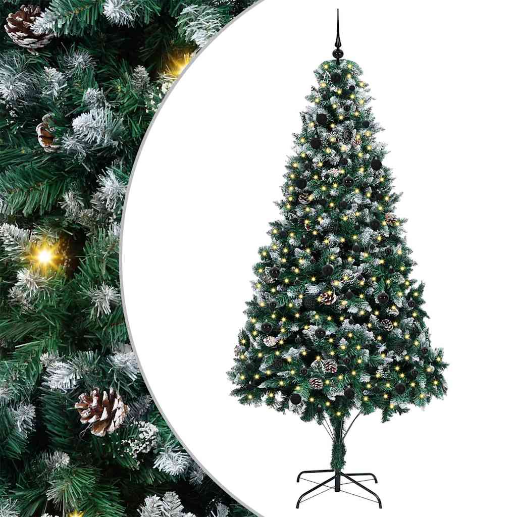Vidaxl kunstkerstboom groen 240 cm pvc en staal en kunststof