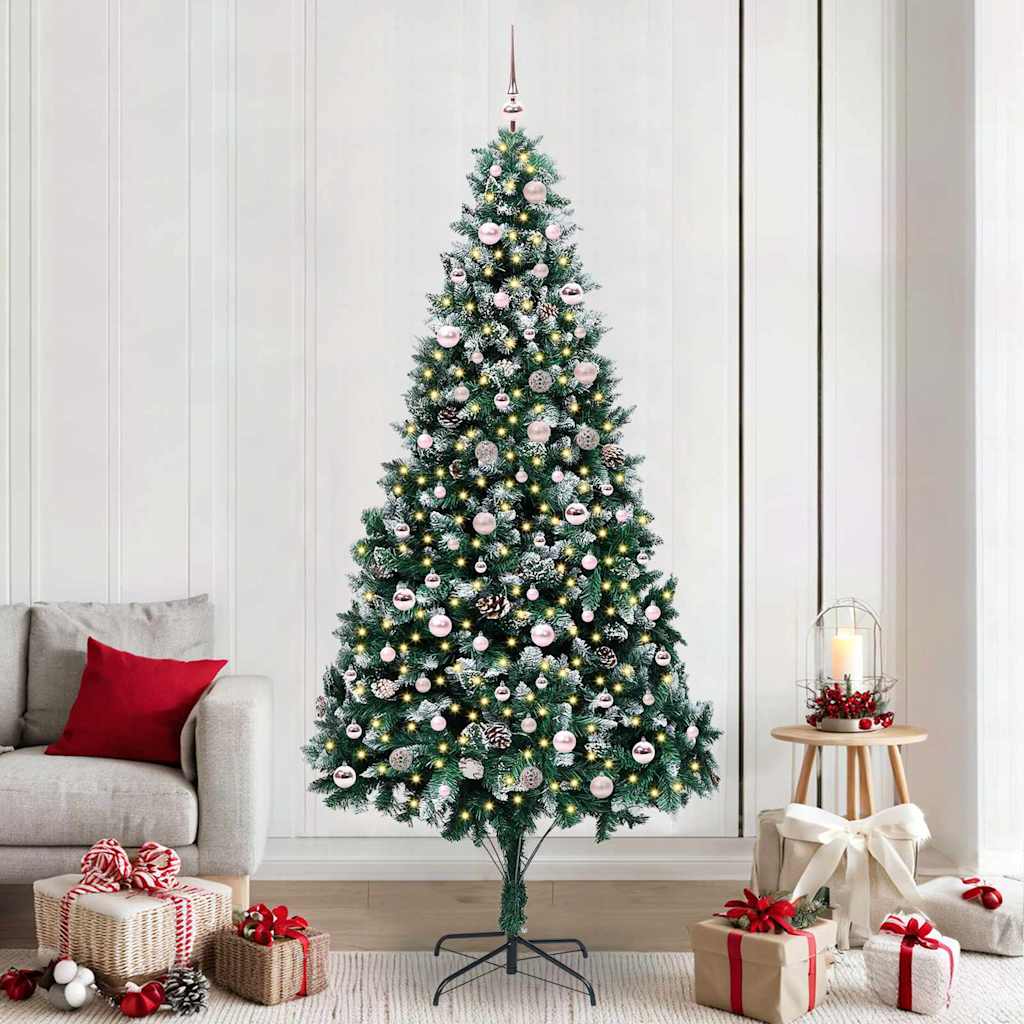 Vidaxl kunstkerstboom groen 240 cm pvc en staal en kunststof