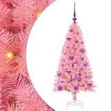 Vidaxl kerstboom met 150 led met standaard roze 120 cm pvc