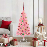 Vidaxl kerstboom met 150 led met standaard roze 120 cm pvc
