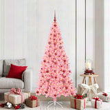 Vidaxl kerstboom met 300 led met standaard roze 210 cm pvc