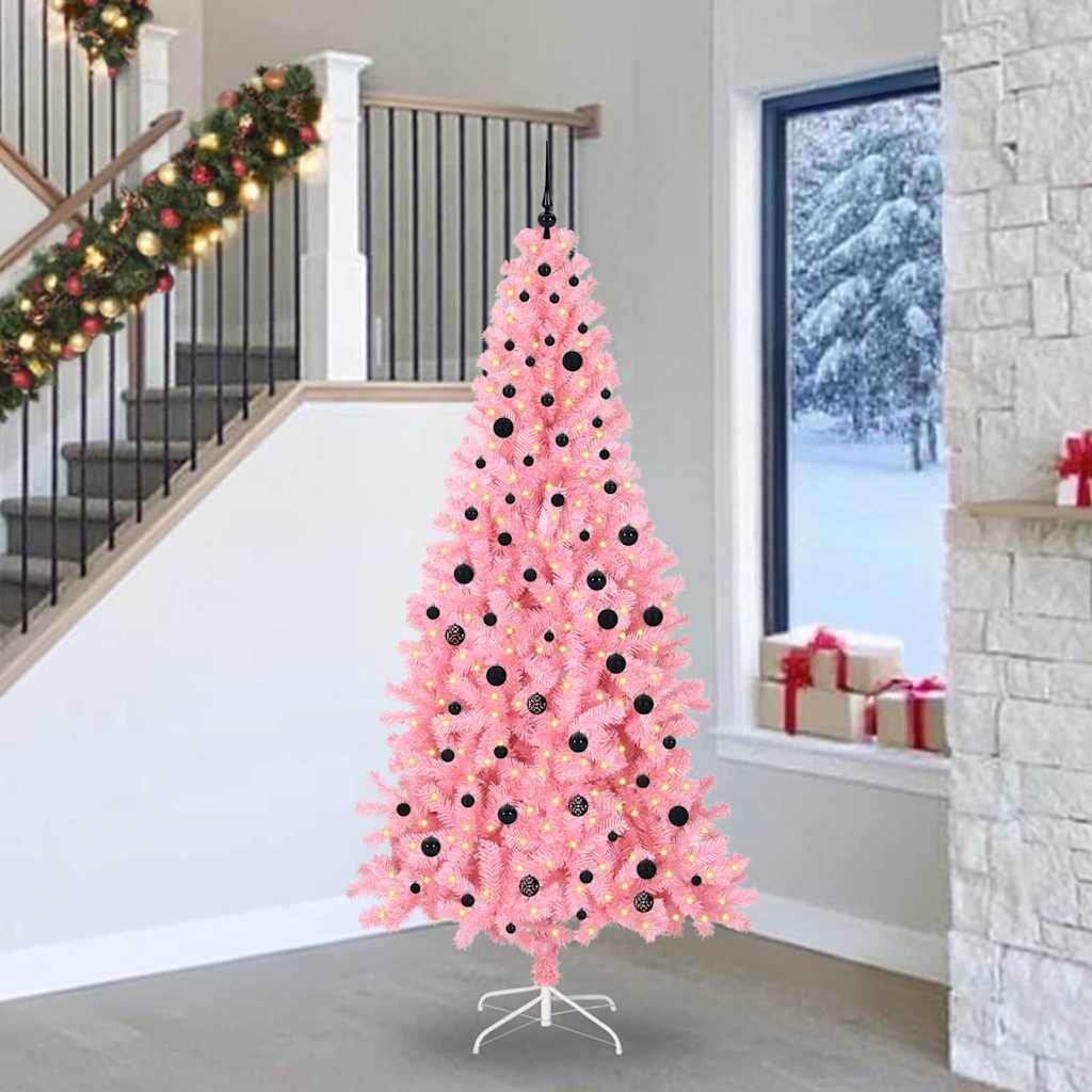 Vidaxl kerstboom roze 240 cm pvc