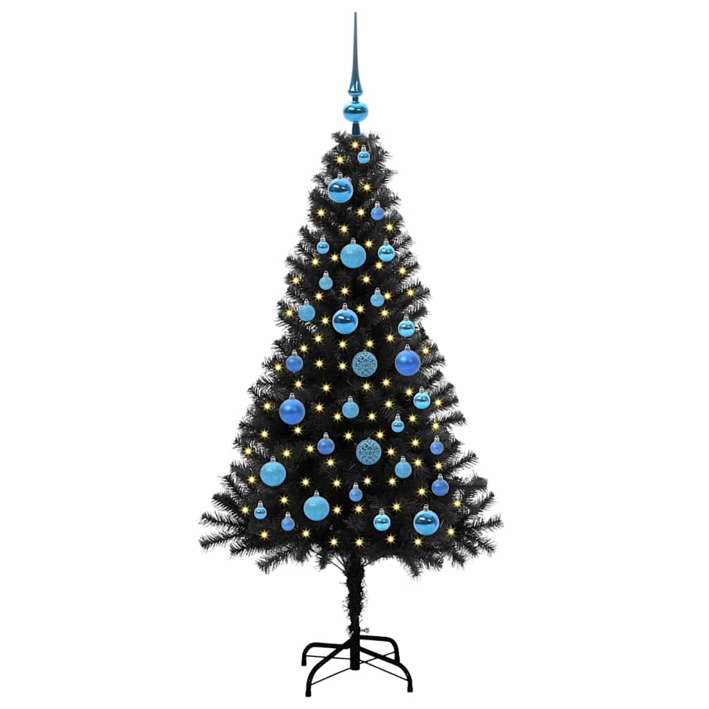 Vidaxl kerstboom met 150 led met standaard zwart 150 cm pvc
