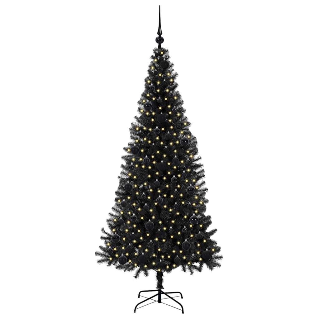 Vidaxl kerstboom met 300 led met standaard zwart 180 cm pvc