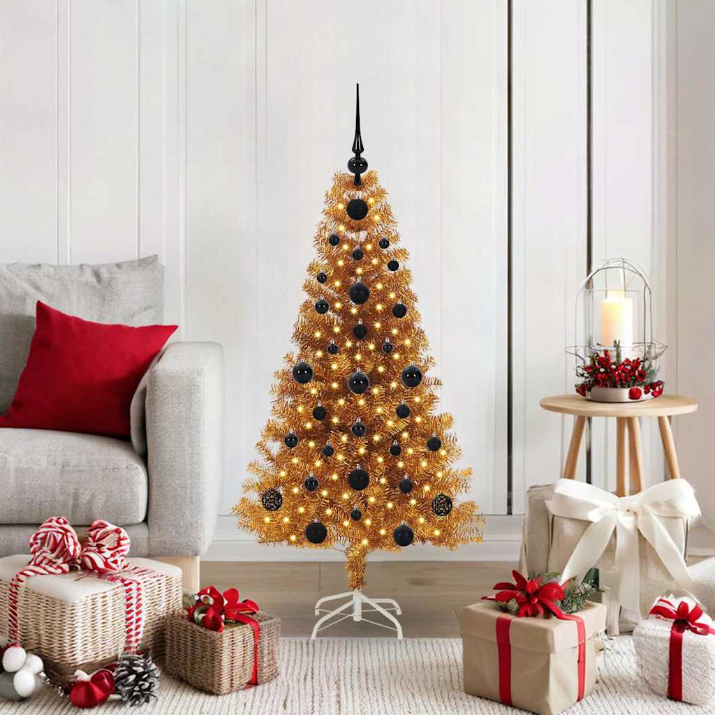 Vidaxl kerstboom goud 120 cm pet