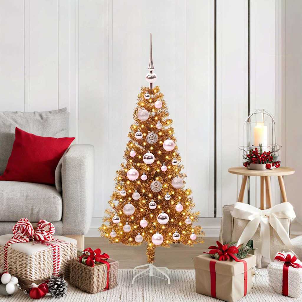 Vidaxl kerstboom goud 120 cm pet