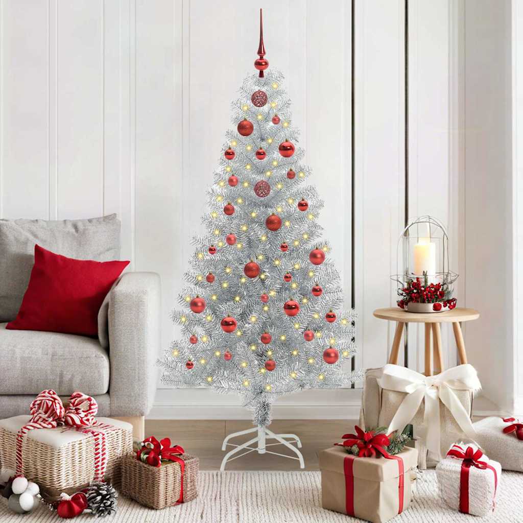 Vidaxl kerstboom zilver 150 cm pet
