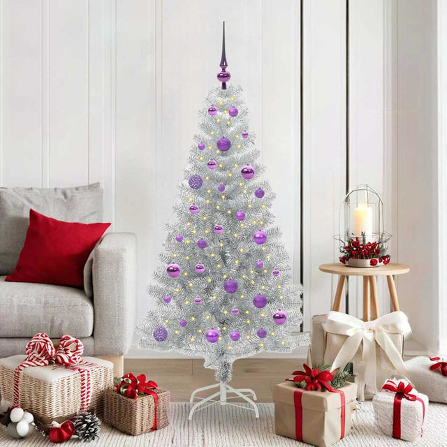 Vidaxl kerstboom zilver 150 cm pet