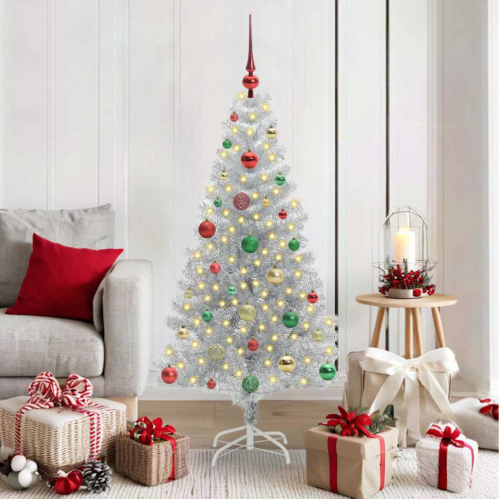 Vidaxl kerstboom zilver 150 cm pet
