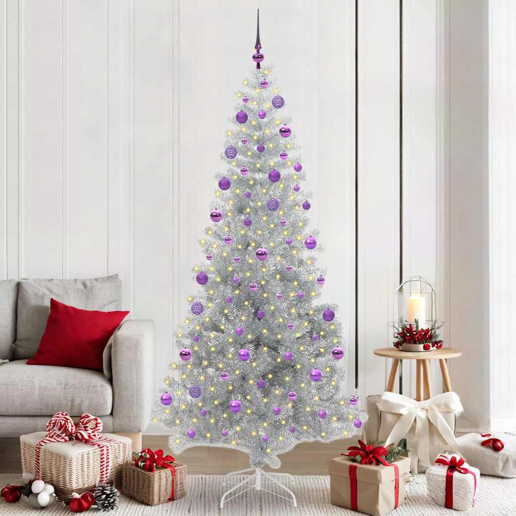 Vidaxl kerstboom zilver 210 cm pet