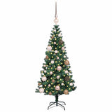 Vidaxl kunstmatig voorverlicht kerstboom groen 120 cm pvc en metaal