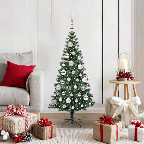 Vidaxl kunstmatig voorverlicht kerstboom groen 120 cm pvc en metaal