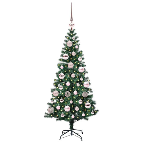Vidaxl kunstmatig voorverlicht kerstboom groen 120 cm pvc en metaal