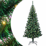 Vidaxl kunstmatig voorverlicht kerstboom groen 150 cm pvc en metaal