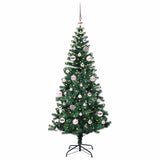 Vidaxl kunstmatig voorverlicht kerstboom groen 150 cm pvc en metaal
