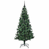 Vidaxl kunstmatig voorverlicht kerstboom groen 210 cm pvc en metaal