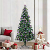 Vidaxl kunstmatig voorverlicht kerstboom groen 210 cm pvc en metaal