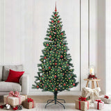 Vidaxl kunstmatig voorverlicht kerstboom groen 240 cm pvc en metaal