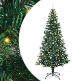 Vidaxl kunstmatig voorverlicht kerstboom groen 240 cm pvc en metaal