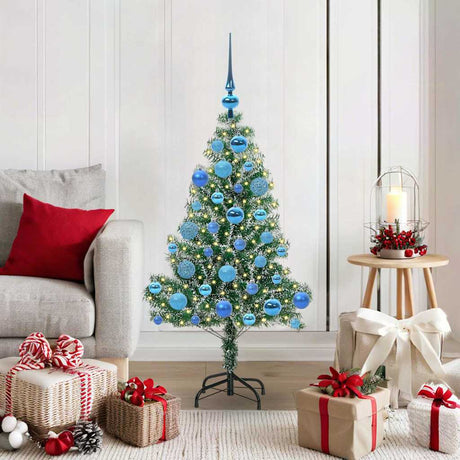 Vidaxl kunstmatige kerstboom sneeuw gevlochten met led licht 120 cm