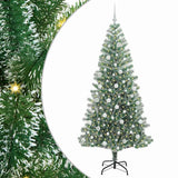 Vidaxl kunstmatige kerstboom sneeuw gevlochten met led licht 210 cm