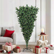 Vidaxl ondersteboven kunst kerstboom met ballenset groen 180 cm pvc