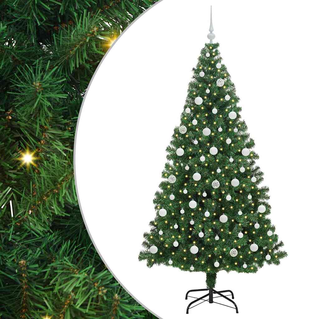 Vidaxl kunstkerstboom groen 210 cm pvc en staal en kunststof