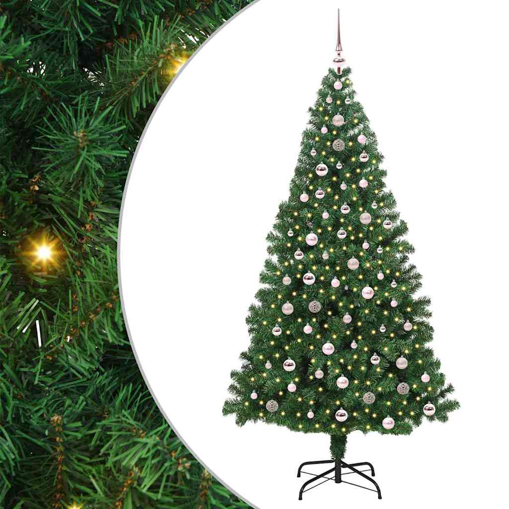 Vidaxl kunstkerstboom groen 240 cm pvc en staal en kunststof