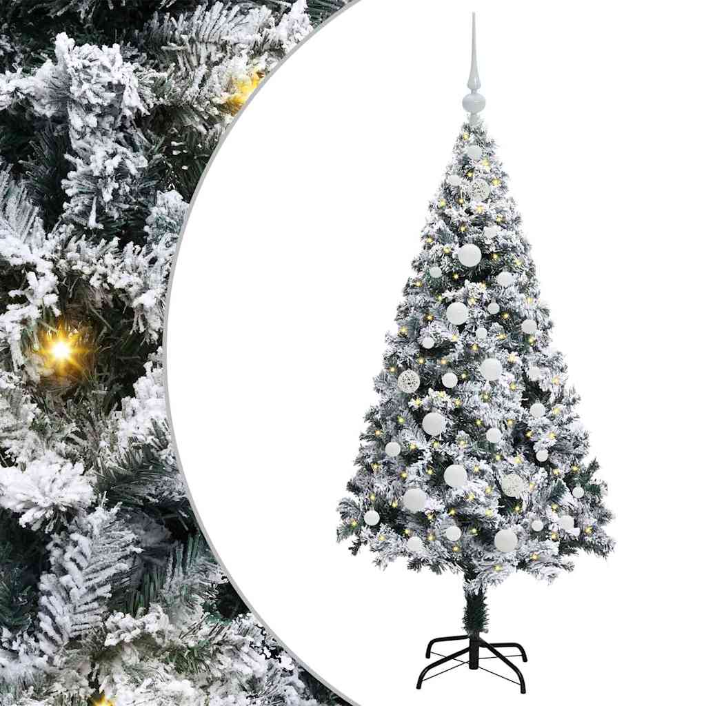Vidaxl kunstkerstboom met 150 led wit 150 cm pvc en staal en kunststof