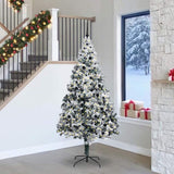 Vidaxl kunstkerstboom met 300 led wit 240 cm pvc en staal en kunststof