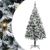 Vidaxl kunstkerstboom met 300 led wit 240 cm pvc en staal en kunststof