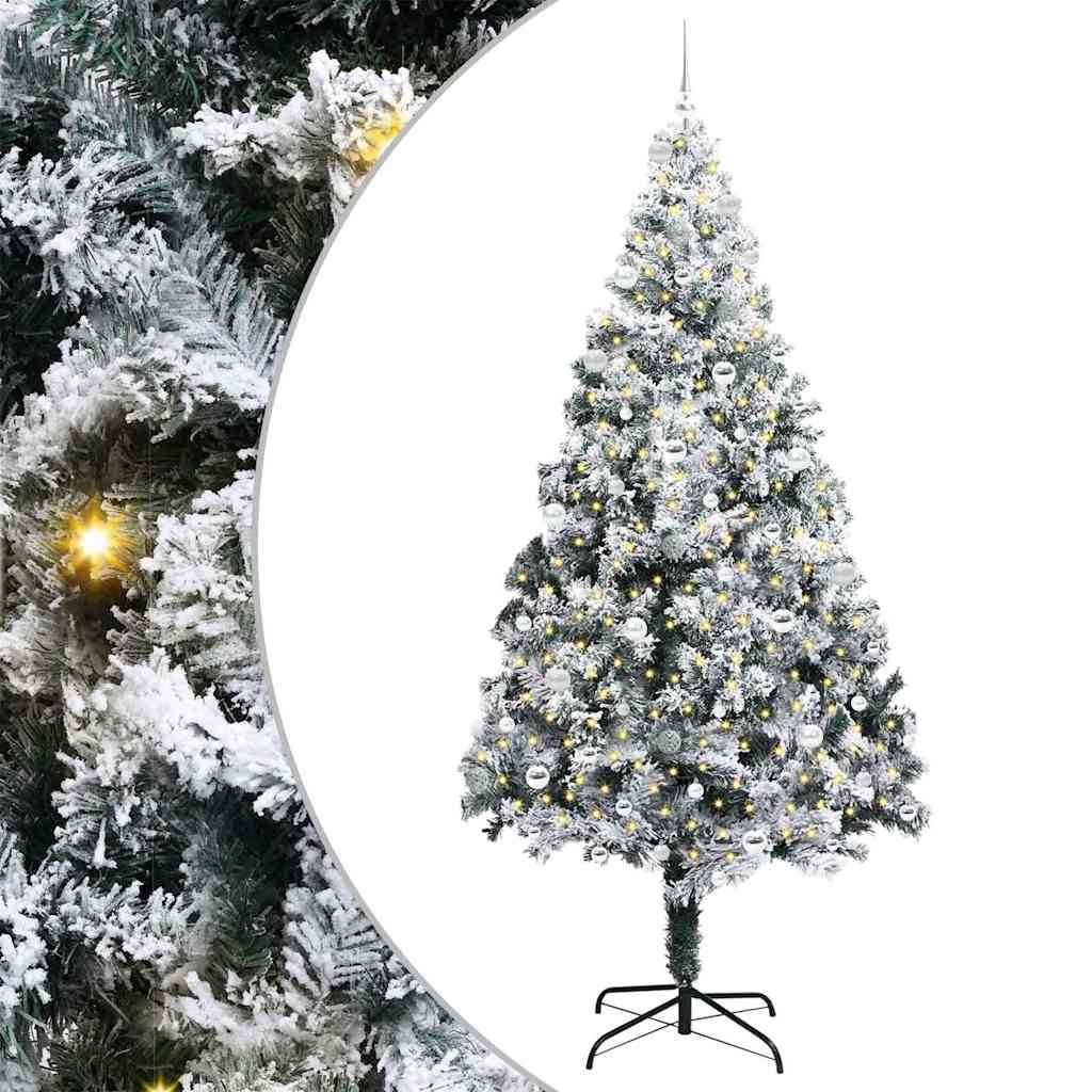 Vidaxl kunstkerstboom met 300 led wit 240 cm pvc en staal en kunststof