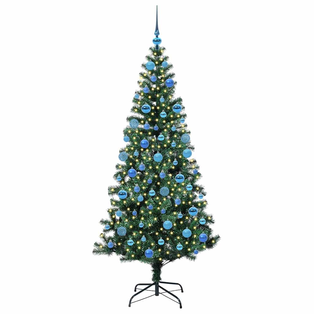 Vidaxl kunstmatig voorverlicht kerstboom met 300 led groen 180 cm pvc