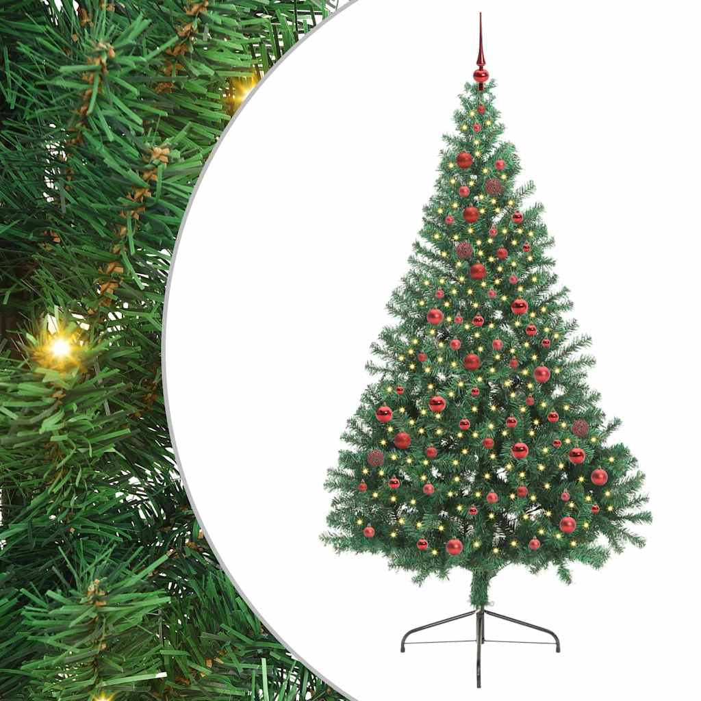 Vidaxl kunstmatig voorverlicht kerstboom met 300 led groen 210 cm pvc