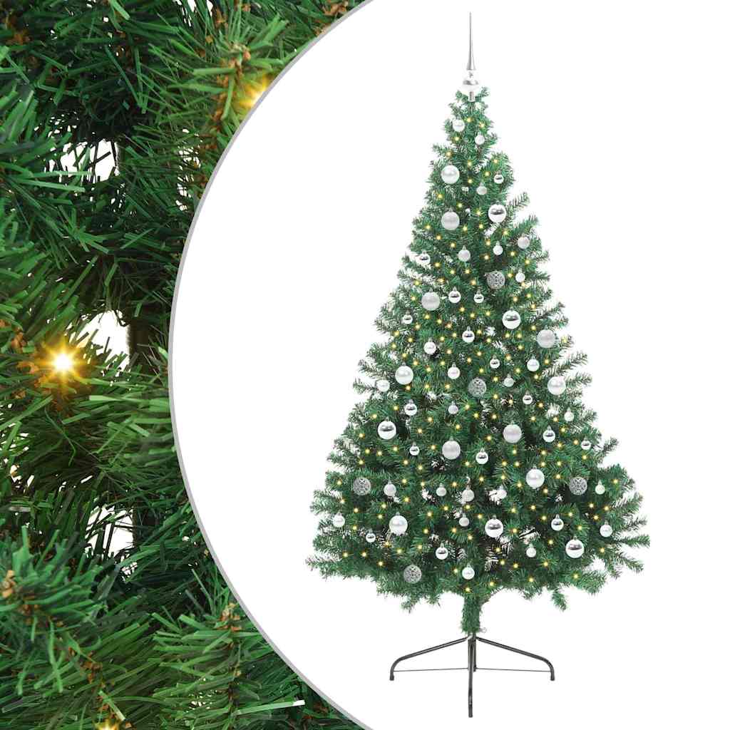 Vidaxl kunstmatig voorverlicht kerstboom met 300 led groen 210 cm pvc