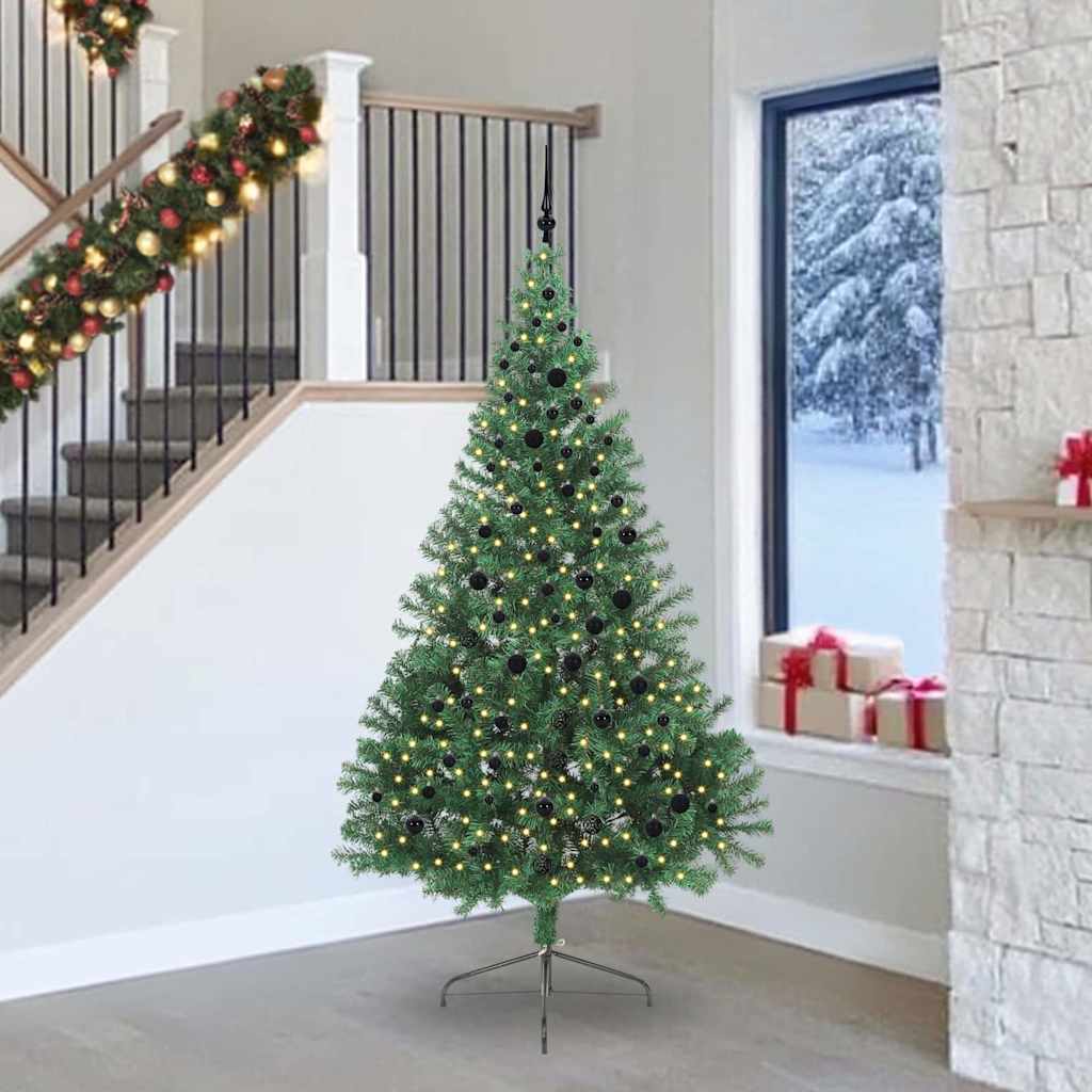 Vidaxl kunstmatig voorverlicht kerstboom met 300 led groen 240 cm pvc