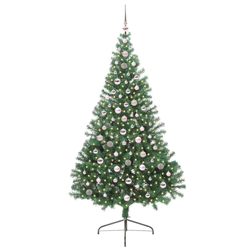 Vidaxl kunstmatig voorverlicht kerstboom met 300 led groen 240 cm pvc