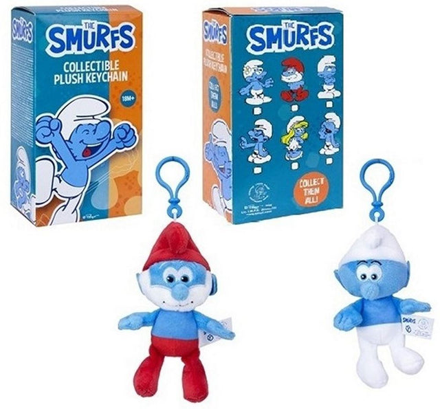 Smurf pluche bagclip 17 cm. 6 assortie. | 6 stuks