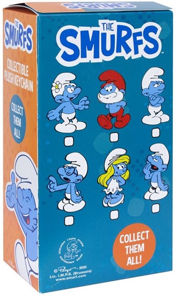 Smurf pluche bagclip 17 cm. 6 assortie. | 6 stuks