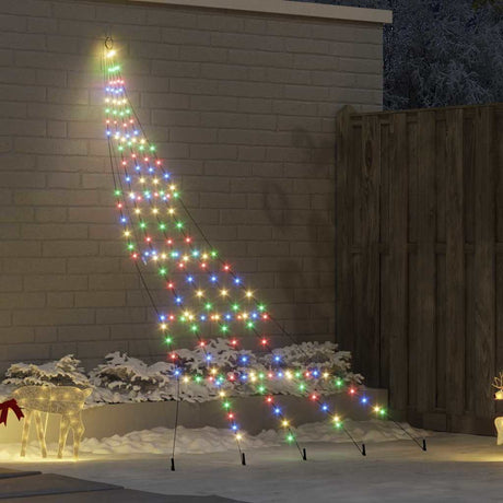 Vidaxl led kerstboom met grondspiesjes meerkleurig 306 cm metaal