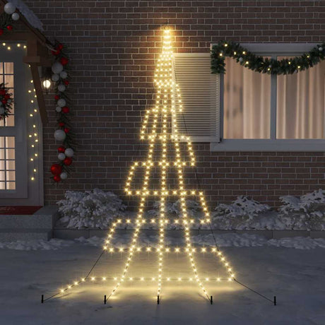 Vidaxl led kerstboom met grondspiesjes warmwit 511 cm metaal