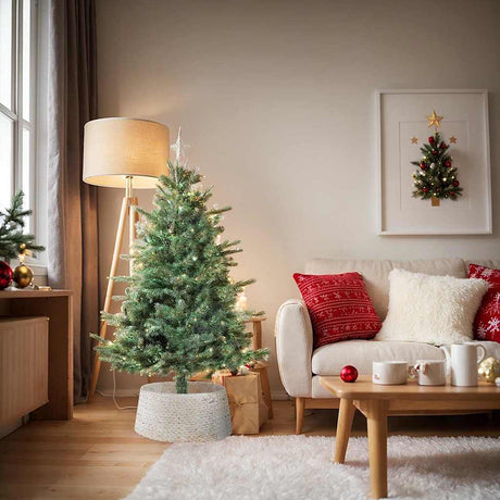 Vidaxl kerstboomkraag rond wit 60 x 60 x 22 cm waterhyacint