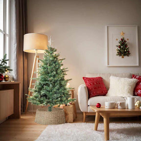 Vidaxl kerstboomkraag rond naturel 75 x 75 x 25 cm zeegras