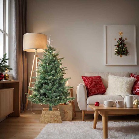 Vidaxl kerstboomkraag vierkant naturel 50 x 50 x 25 cm waterhyacint