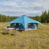Vidaxl gezinstent 18-persoons blauw 185t polyester met pu coating