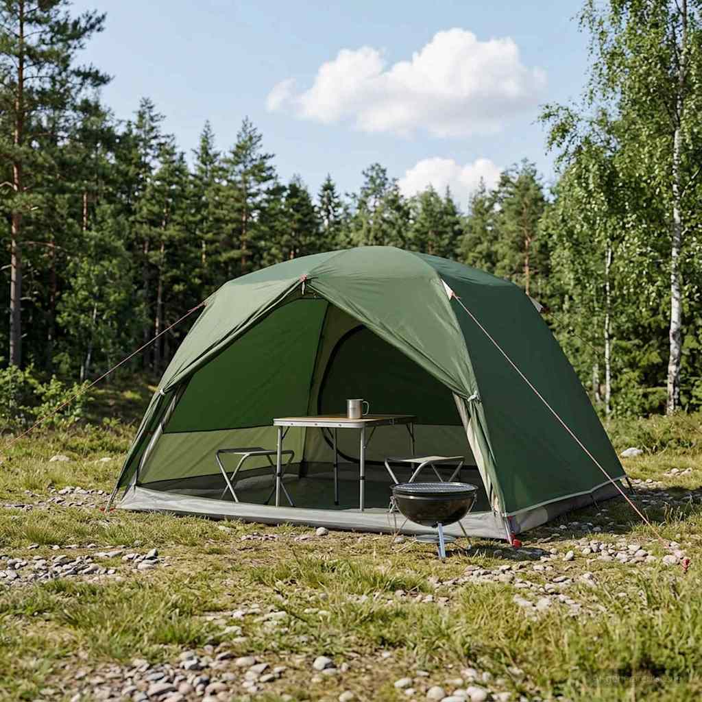 Vidaxl backpacking tent 2-persoons groen 185t polyester met pu coating