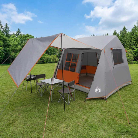Vidaxl tunneltent grijs en oranje 275 x 240 x 200 cm